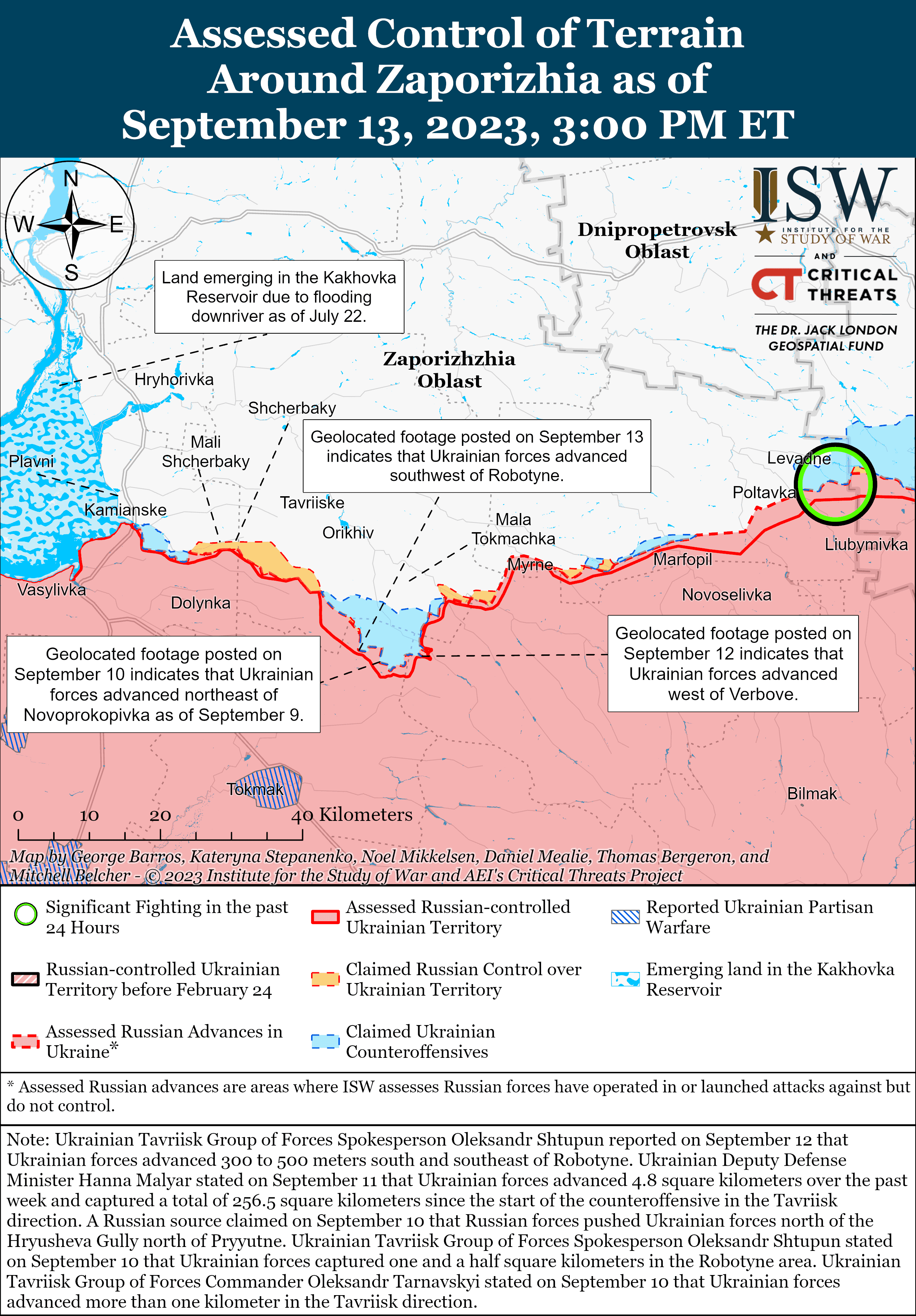 Карта бойових дій в Україні 14 вересня -