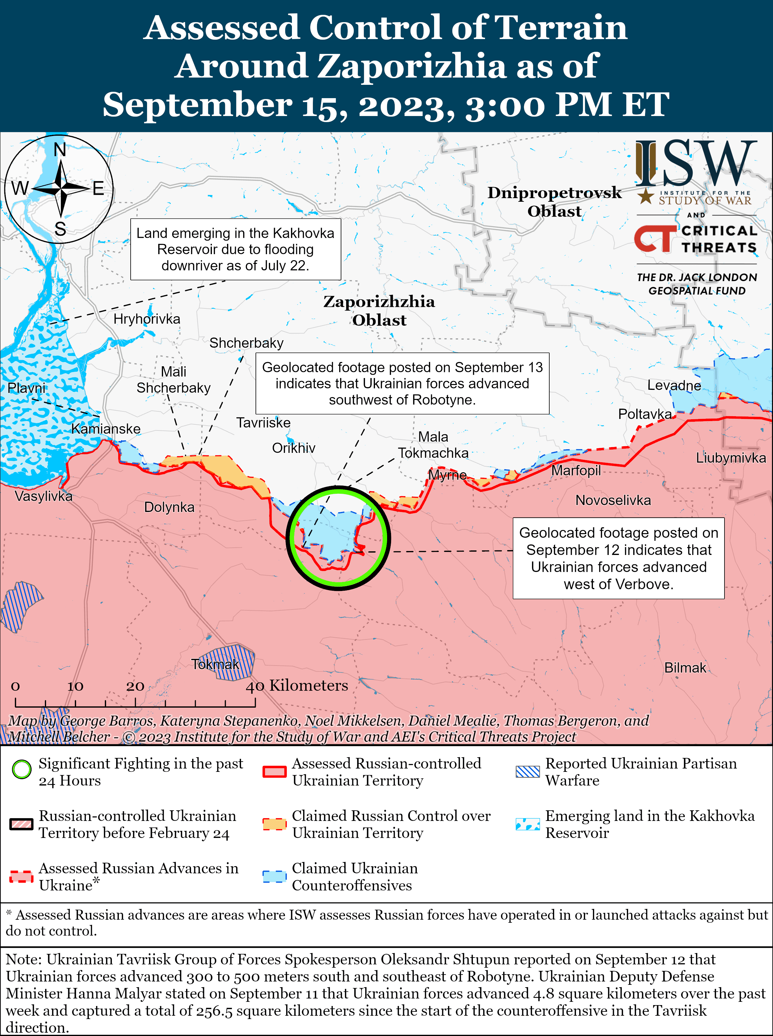 Карта бойових дій в Україні 16 вересня -