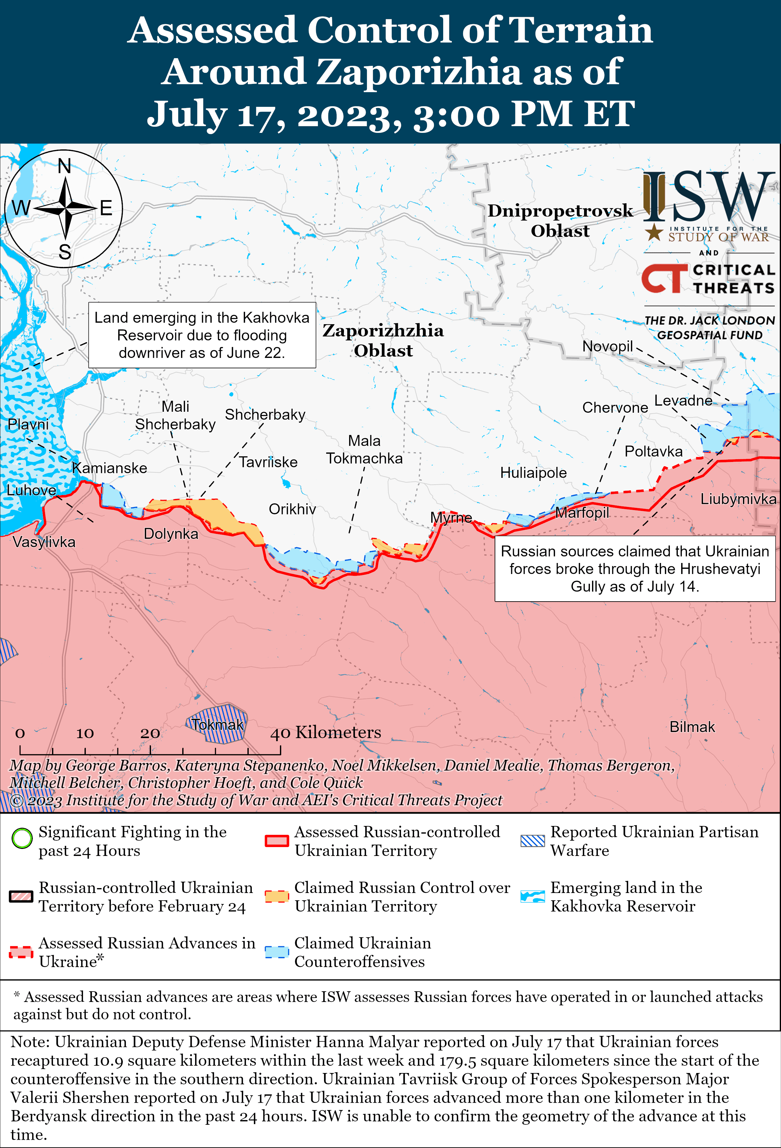 Карта бойових дій 18 липня &ndash;