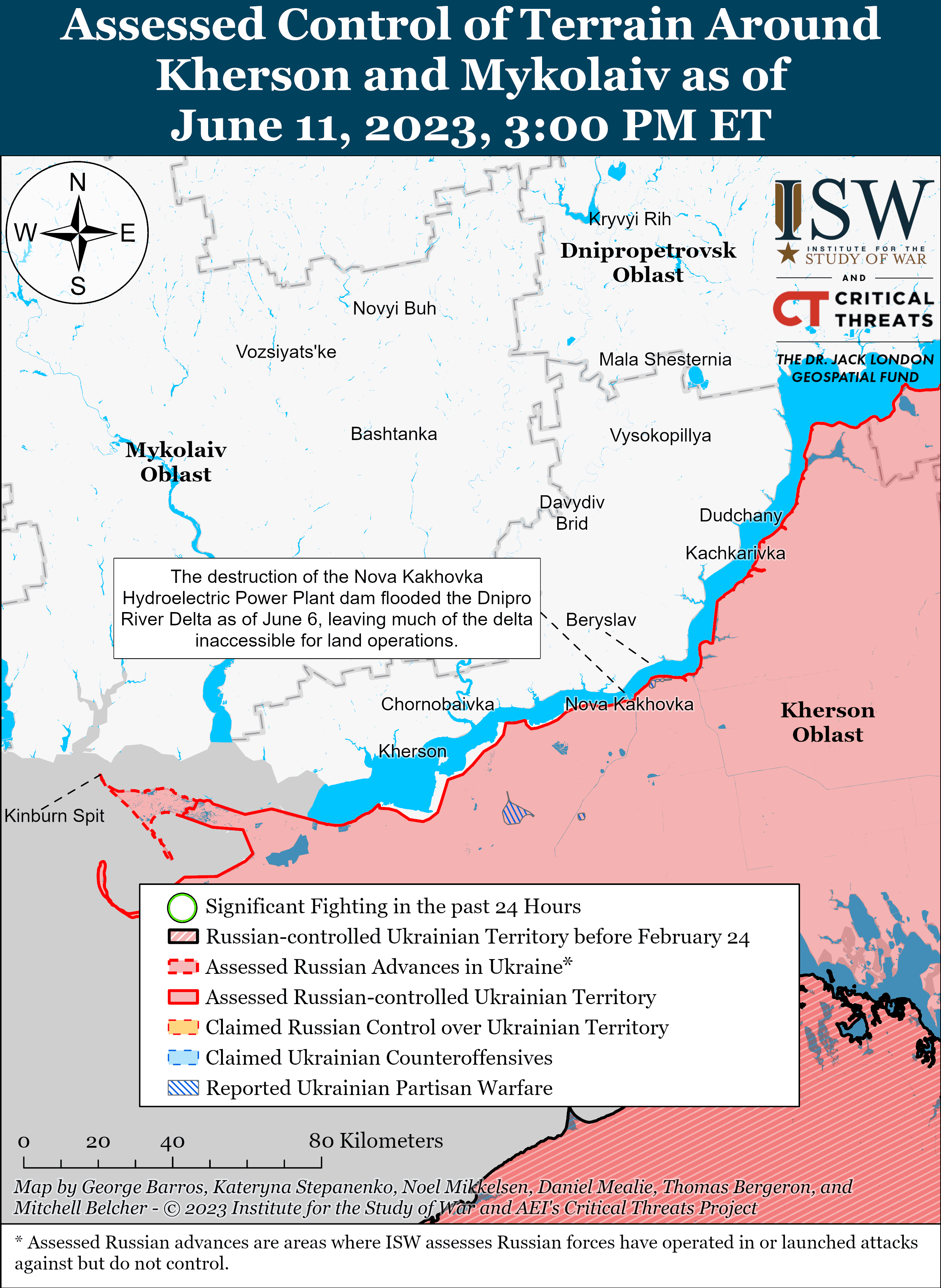 Карта боевых действий на Украине 12 июня. Фото: ISW