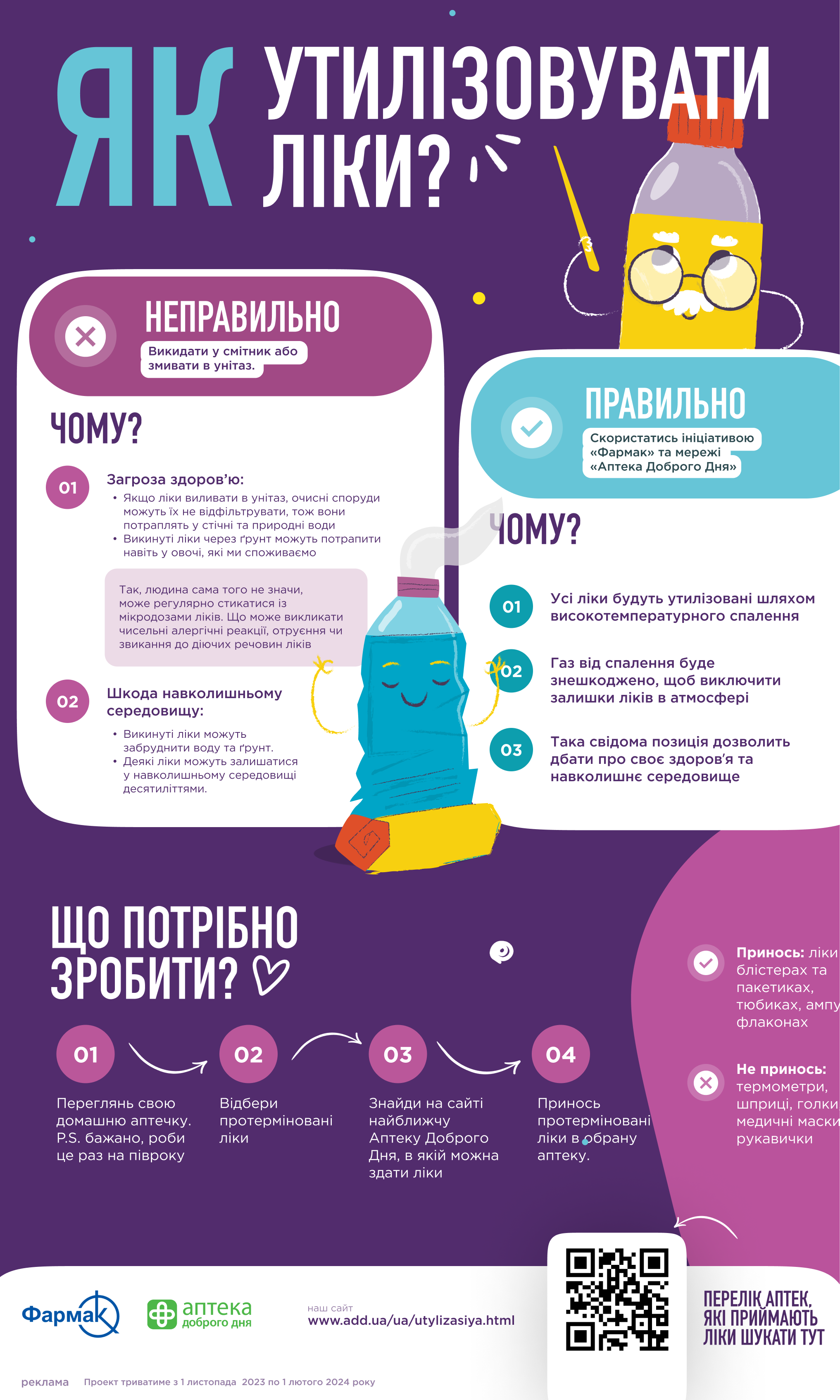 Ліки утилізуй - планету рятуй! "Фармак" та "Аптека Доброго Дня" закликають киян здавати протерміновані ліки фото 1