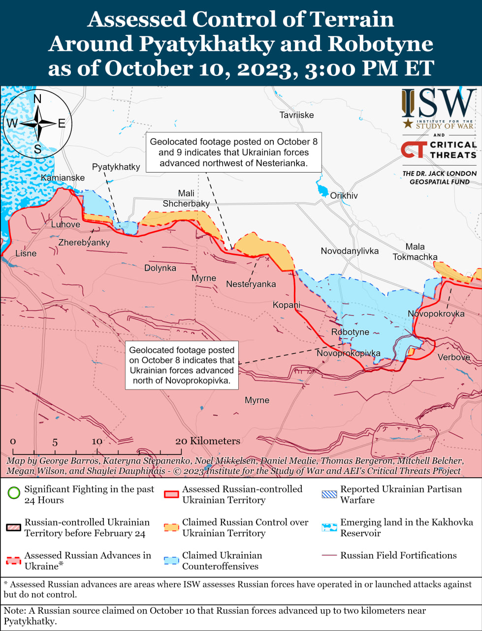 Карта бойових дій в Україні 11 жовтня Фото: understandingwar.org