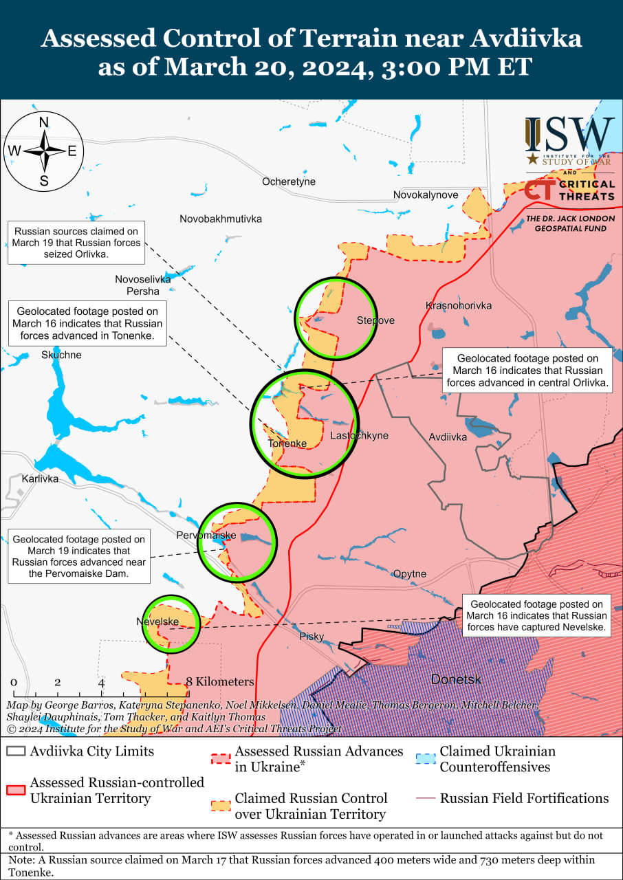 Карта бойових дій в Україні 21 березня.