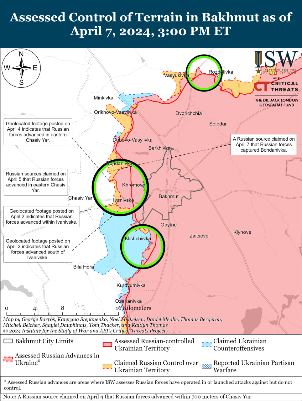 Карта бойових дій в Україні 8 квітня.