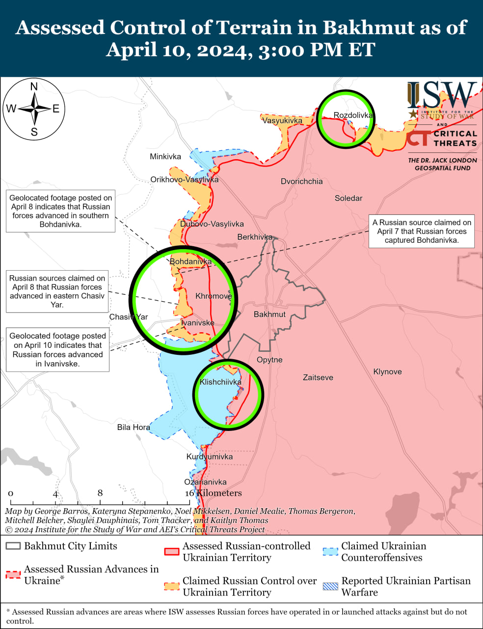 Карта бойових дій в Україні 11 квітня.