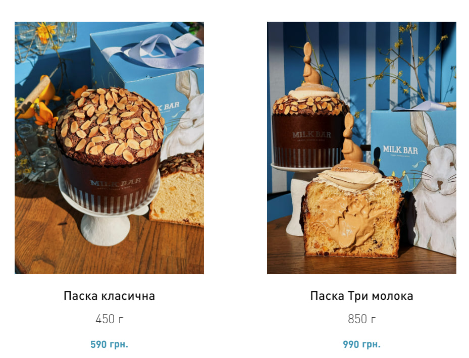 10 закладів у Києві, де можна замовити паску на Великдень 2024. Фото: milkbar.com.ua