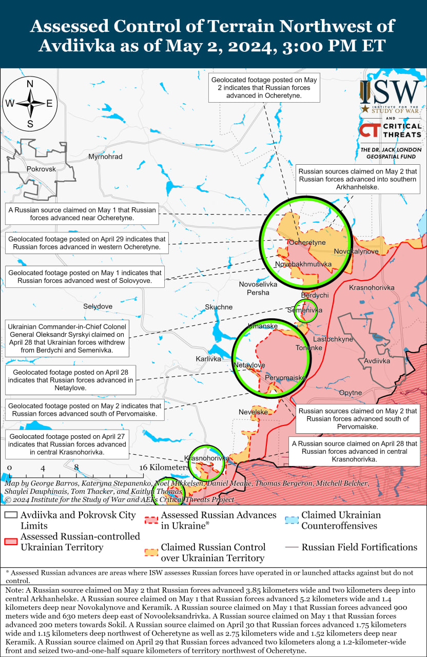 Карта боевых действий в Украине 3 мая.