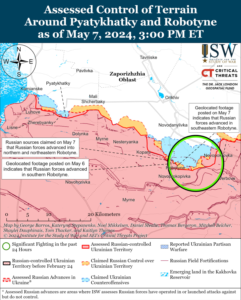 Карта боевых действий на Украине 8 мая.