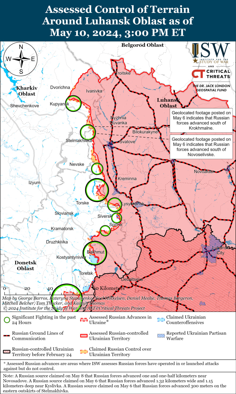 Карта бойових дій в Україні 11 травня.