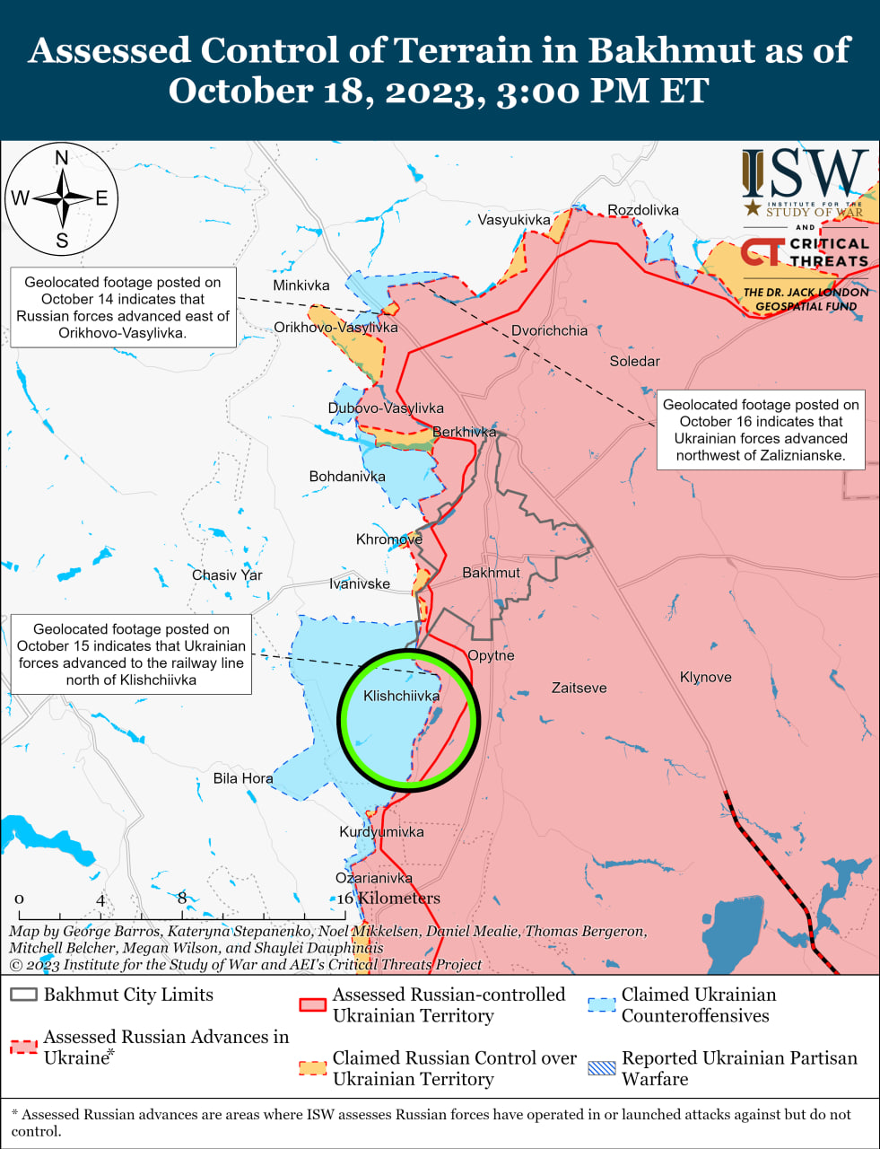 Карта бойових дій в Україні 19 жовтня Фото: understandingwar.org
