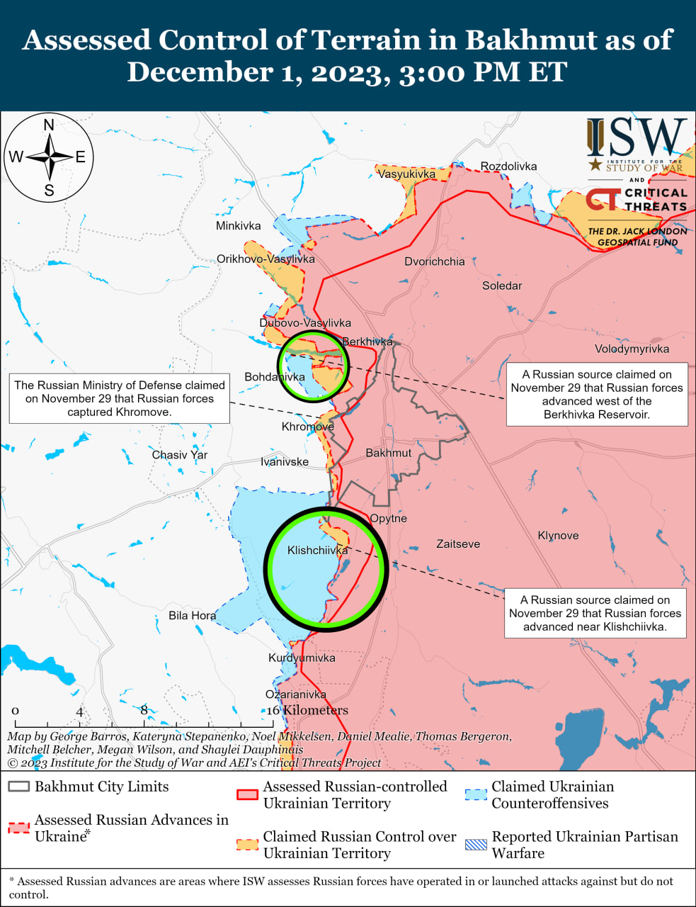 Карта бойових дій в Україні 2 грудня.