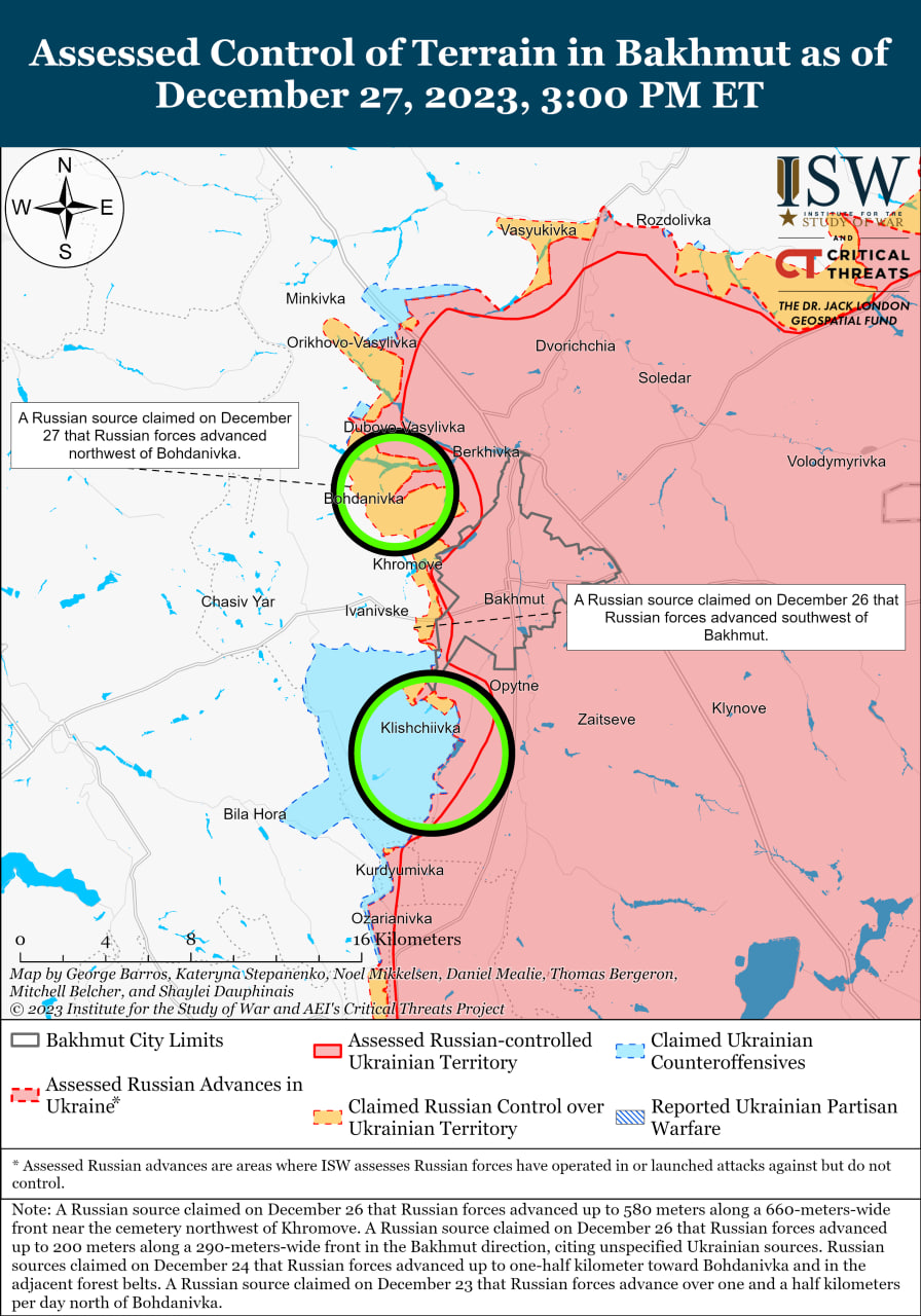 Карта бойових дій в Україні 28 грудня.