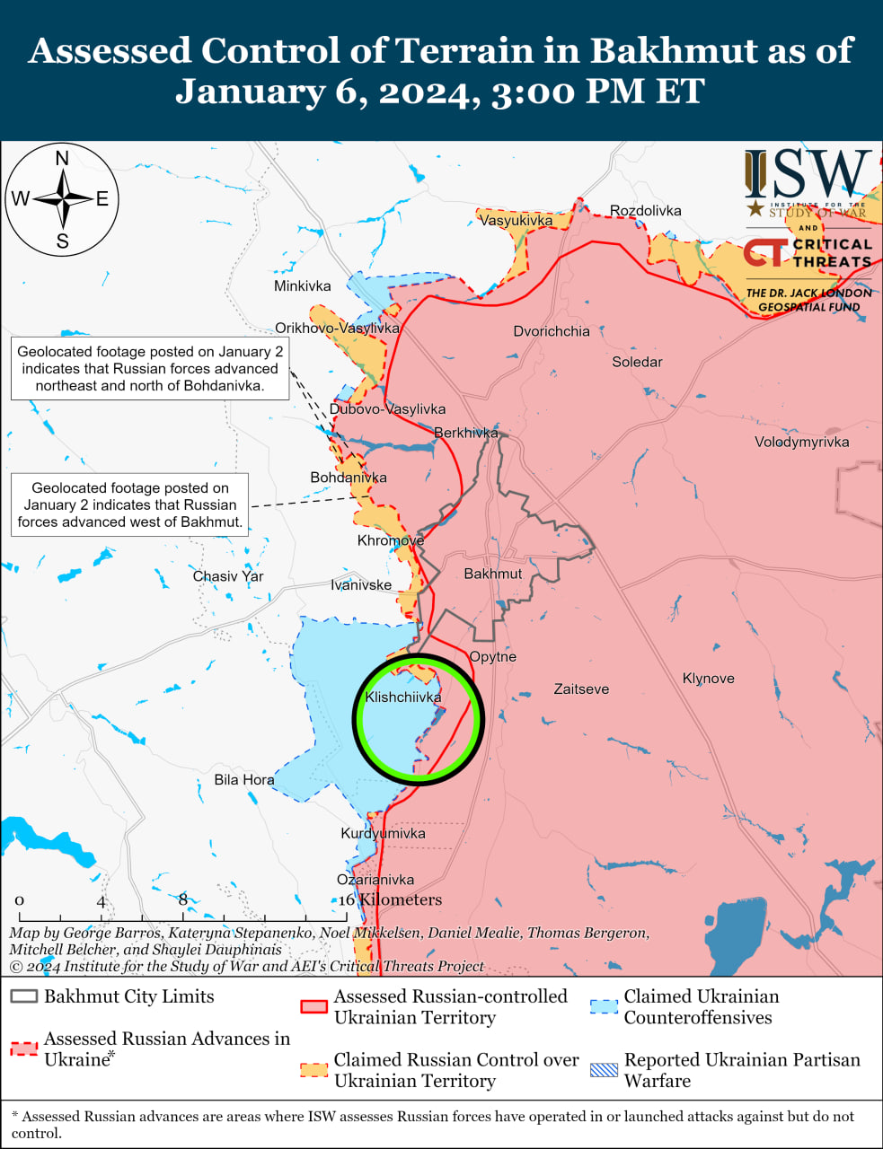 Карта бойових дій в Україні 7 січня.