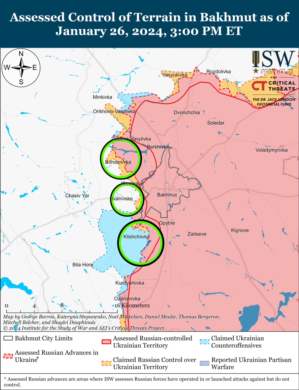 Карта бойових дій в Україні 27 січня.