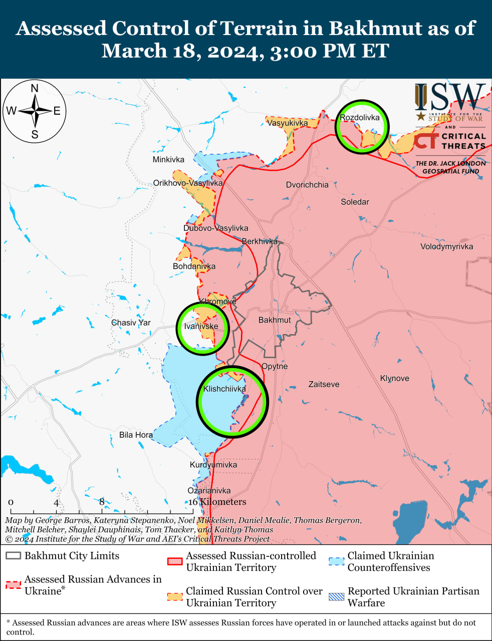 Карта бойових дій в Україні 19 березня.