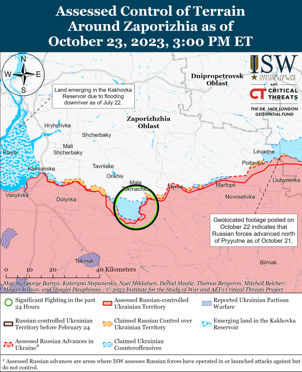 Карта бойових дій в Україні 24 жовтня Фото: understandingwar.org