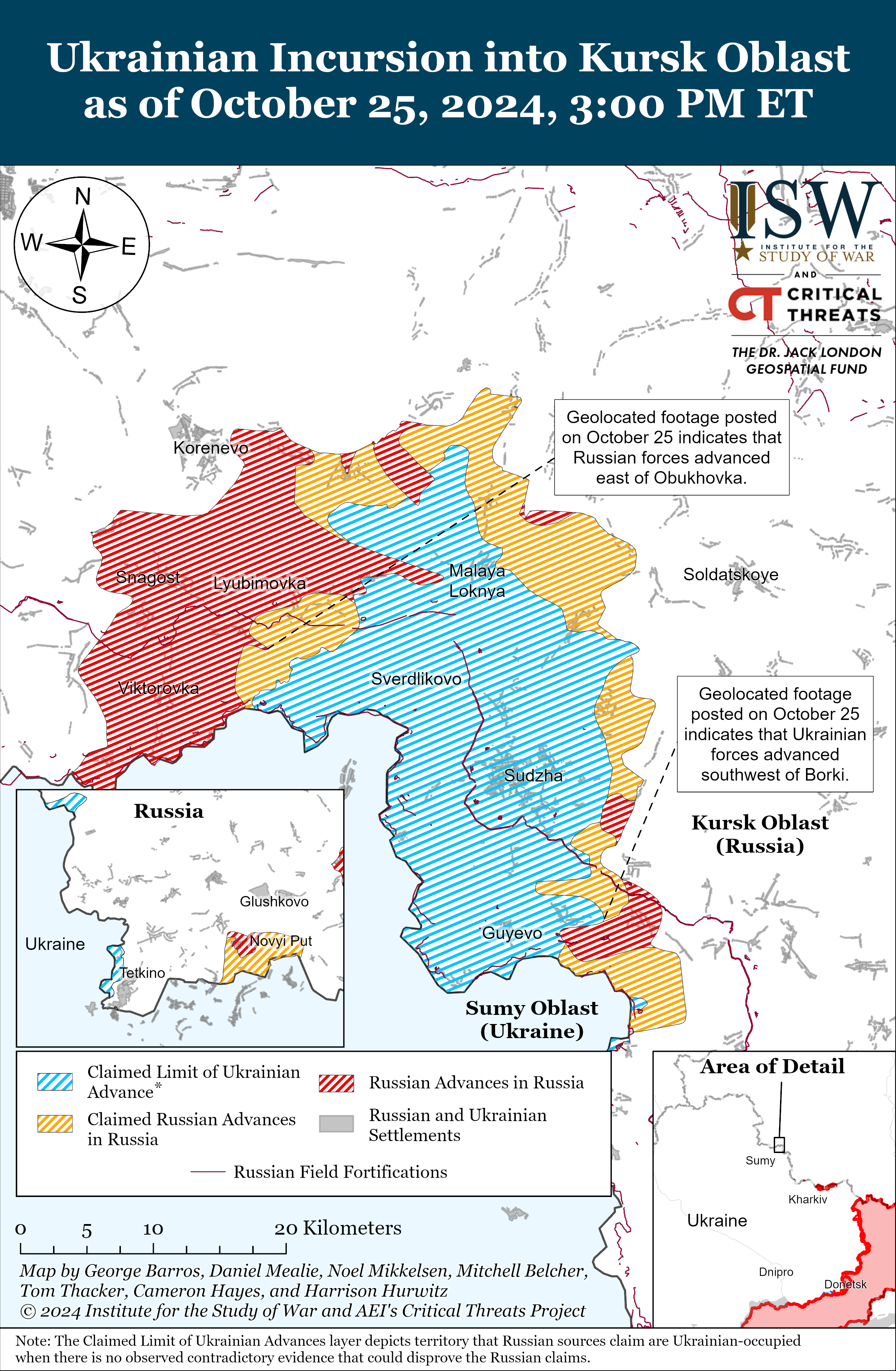 Карта бойових дій в Україні 26 жовтня